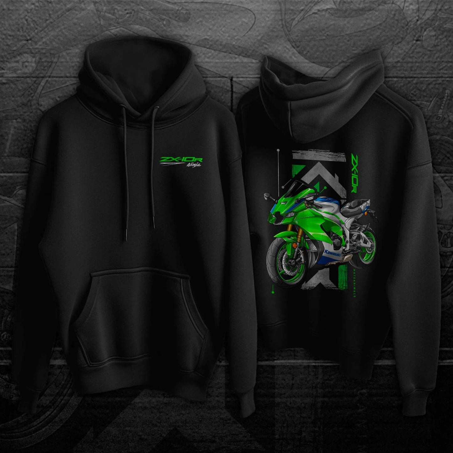 Kawasaki ZX-10R 2023-24 Hoodie - Motorcycle Sweatshirt for Riders