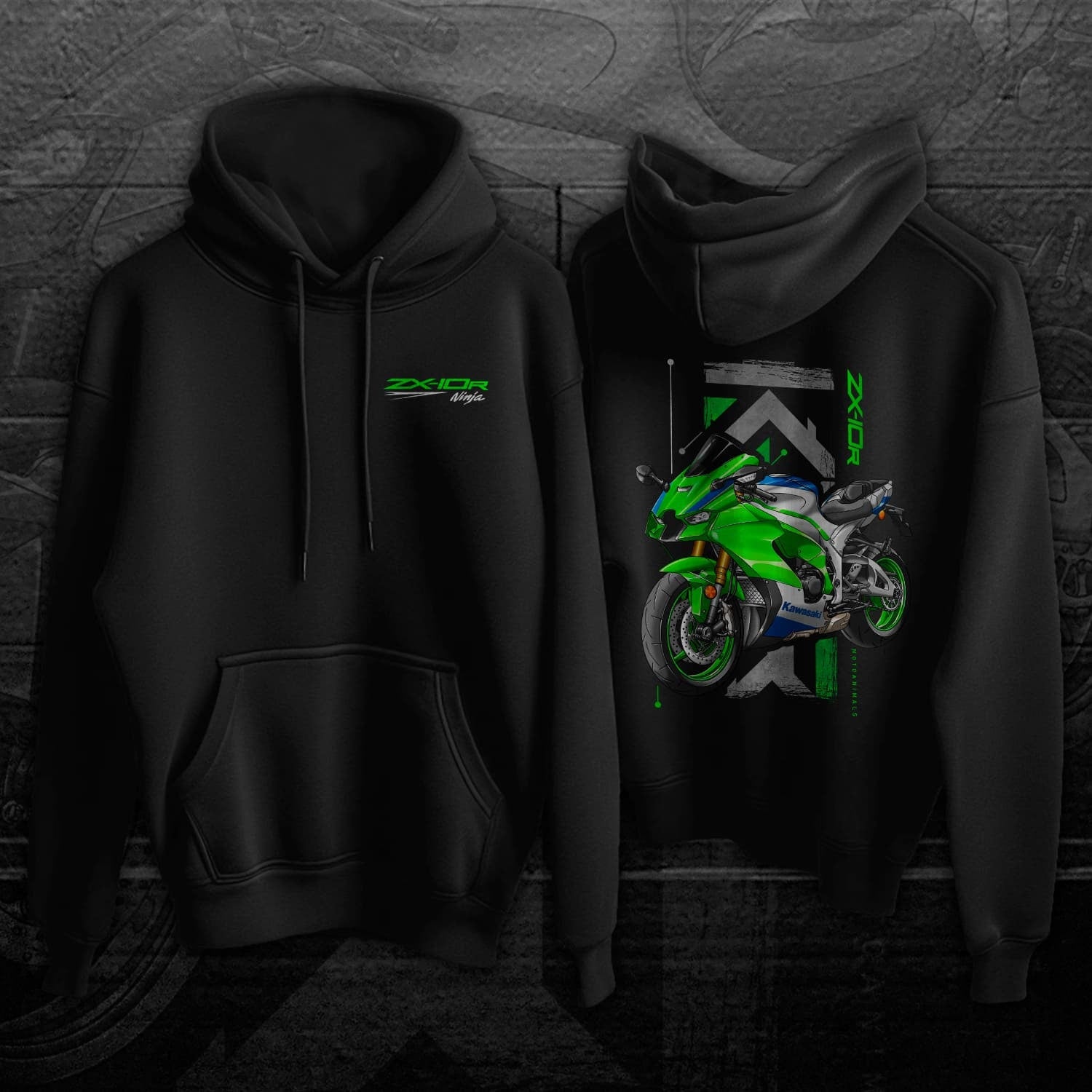 Kawasaki ZX-10R 2023-24 Hoodie - Motorcycle Sweatshirt for Riders