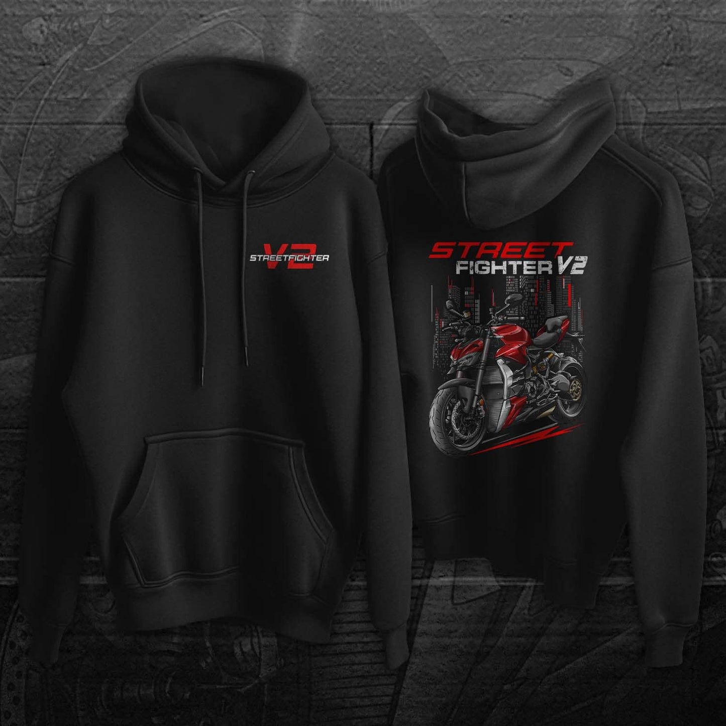 Ducati Streetfighter V2 Hoodie - Motorcycle Sweatshirt for Riders