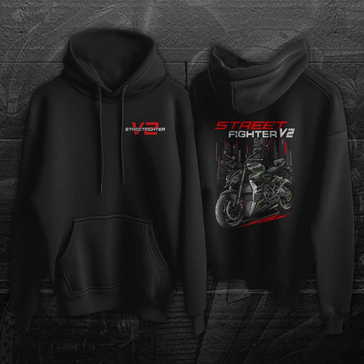 Ducati Streetfighter V2 Hoodie - Motorcycle Sweatshirt for Riders