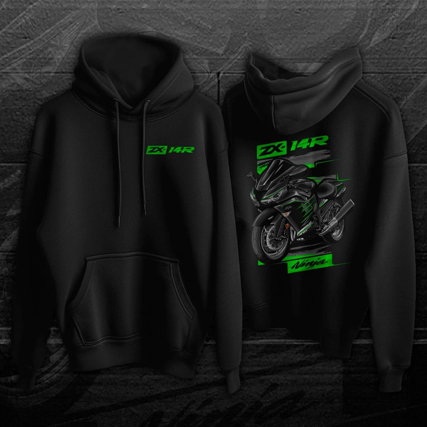 Kawasaki Ninja ZX-14R 2012-13 Hoodie - Motorcycle Sweatshirt for Riders