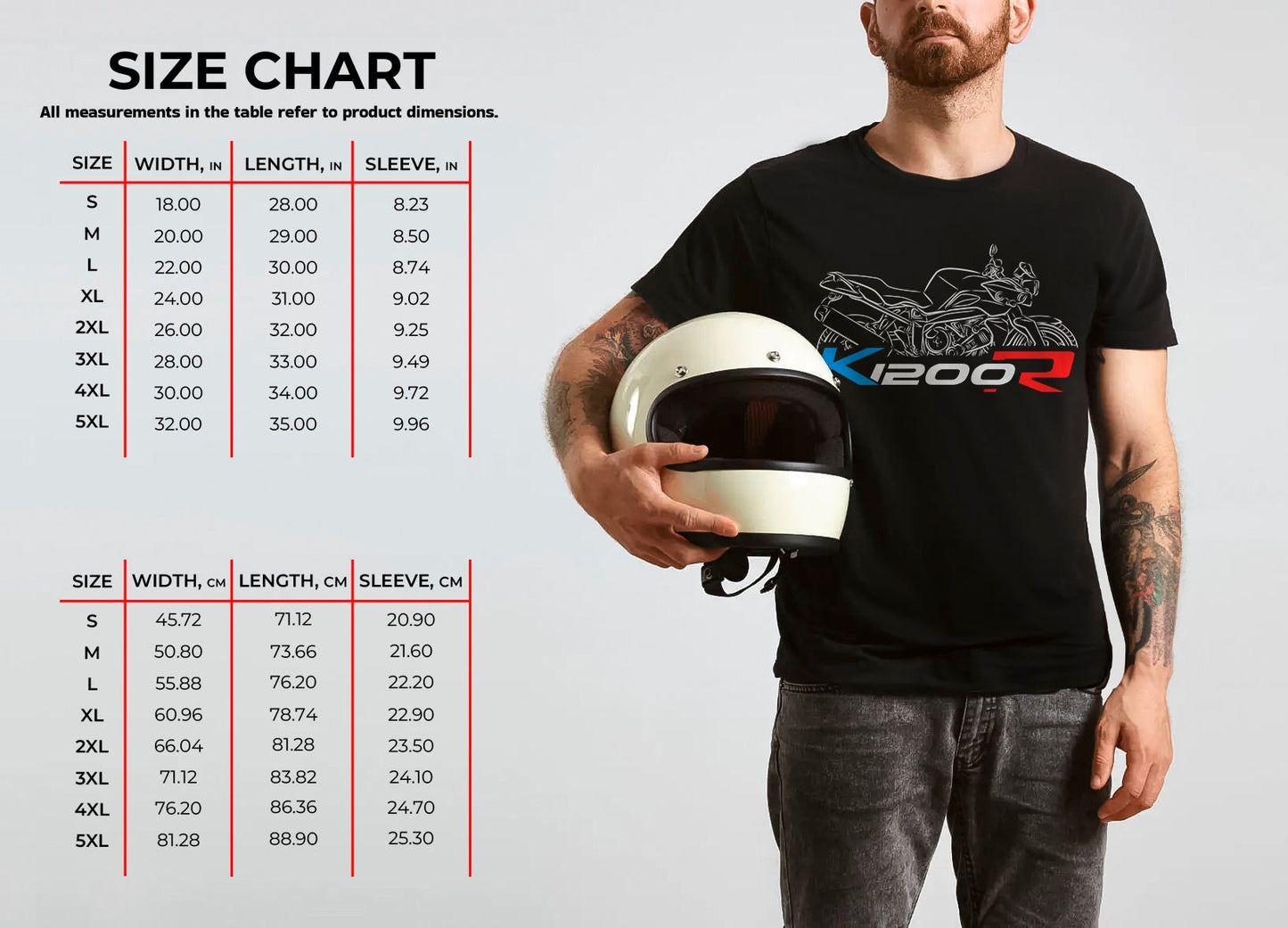 BMW K1200R T-Shirt - Motorcycle Tee Shirt for Motorrad Riders