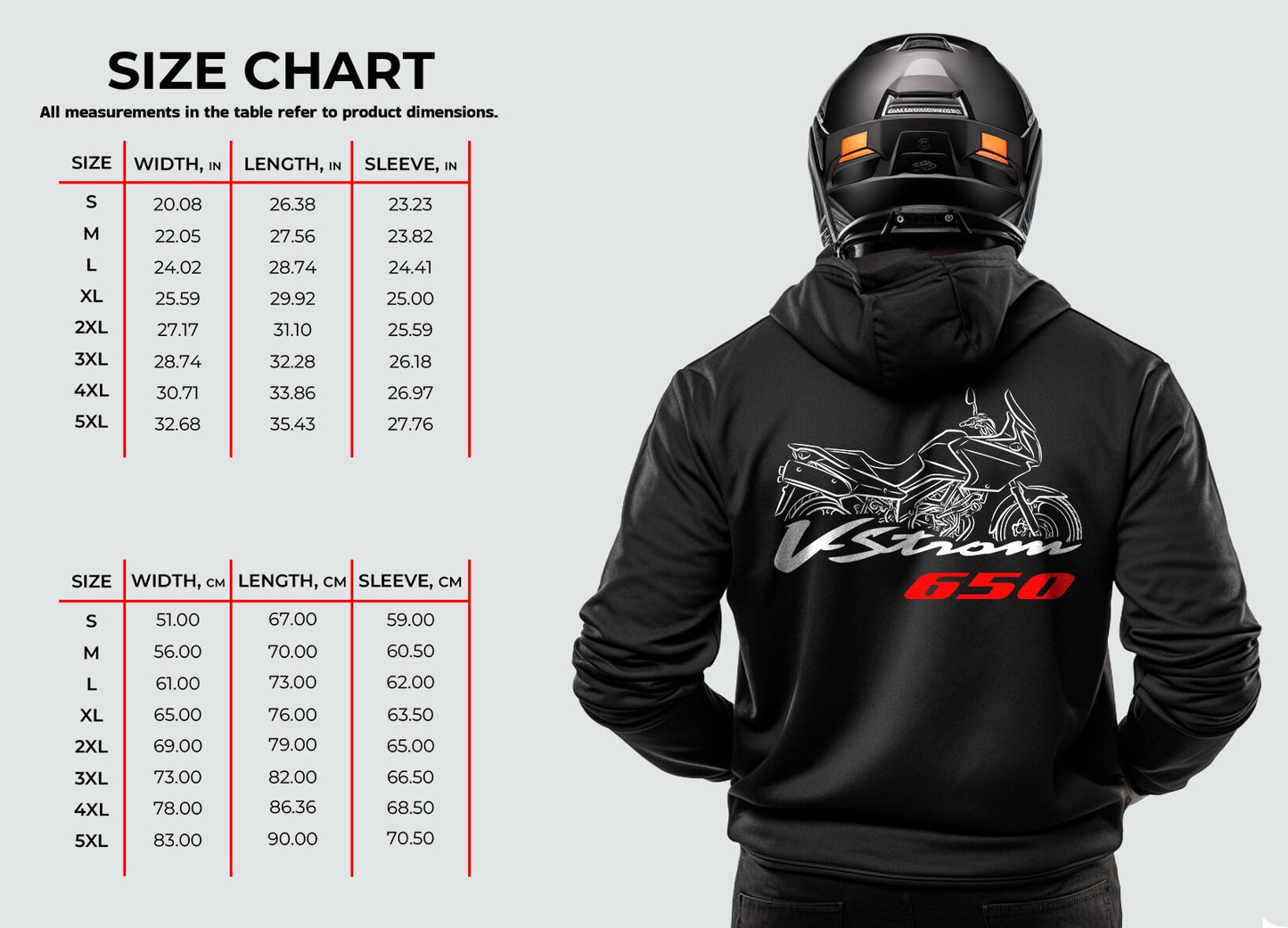 Suzuki V-STROM 650 Hoodie - Motorcycle Sweatshirt for ADV Riders
