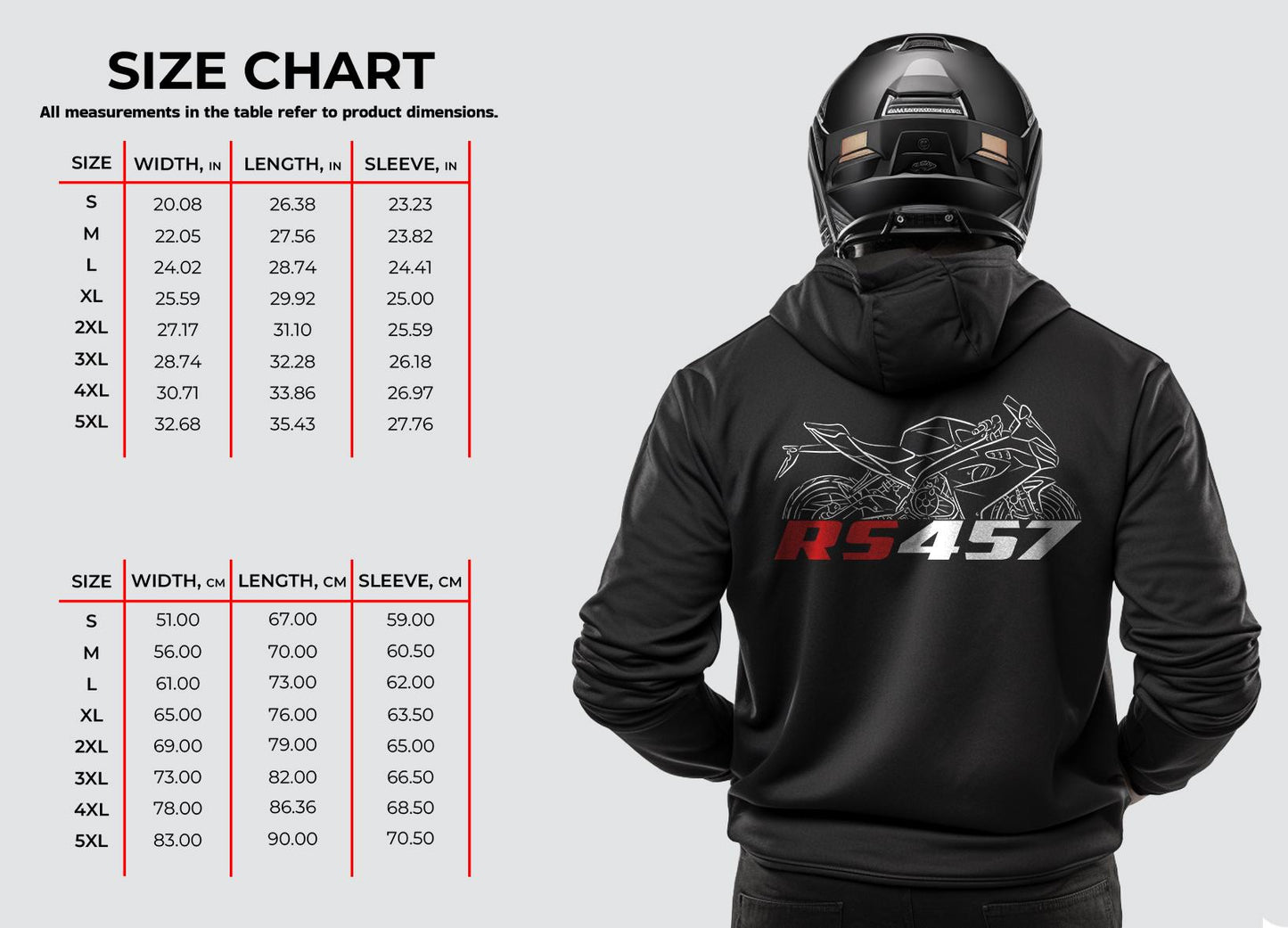 Aprilia RS 457 2024 Inspired Hoodie - Motorcycle Sweatshirt for Riders
