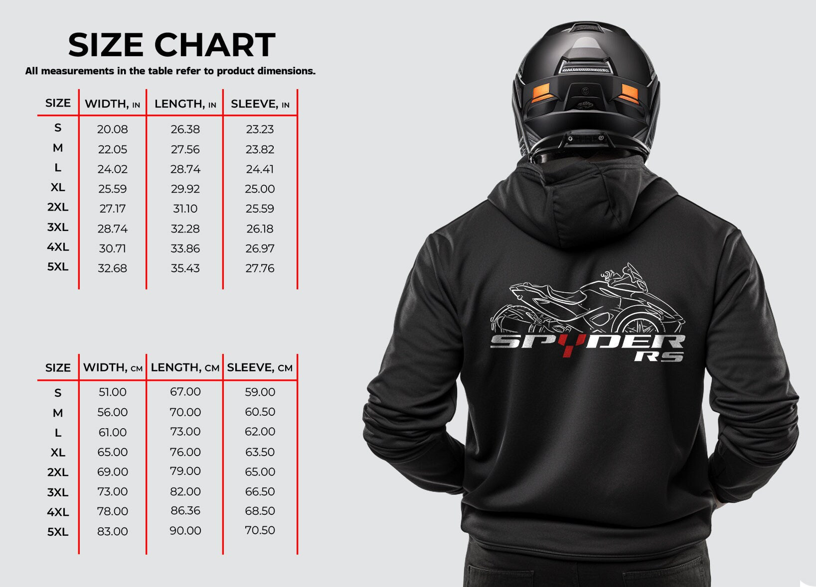 Can-Am Spyder RS Hoodie - Motorcycle Sweatshirt for Riders