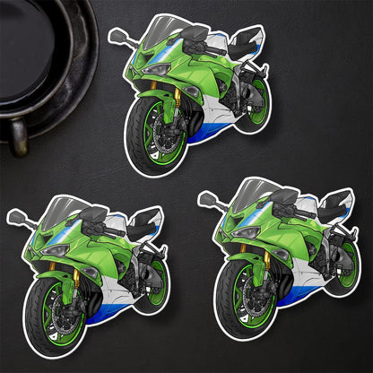 Kawasaki ZX-6R 2024 - 2025 Inspired Stickers - Set of 3 Motorcycle Decals for Riders
