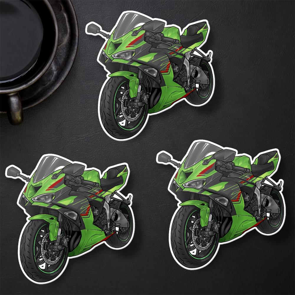 Kawasaki ZX-6R 2024 - 2025 Inspired Stickers - Set of 3 Motorcycle Decals for Riders