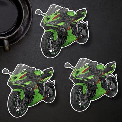 Kawasaki ZX-6R 2024 - 2025 Inspired Stickers - Set of 3 Motorcycle Decals for Riders