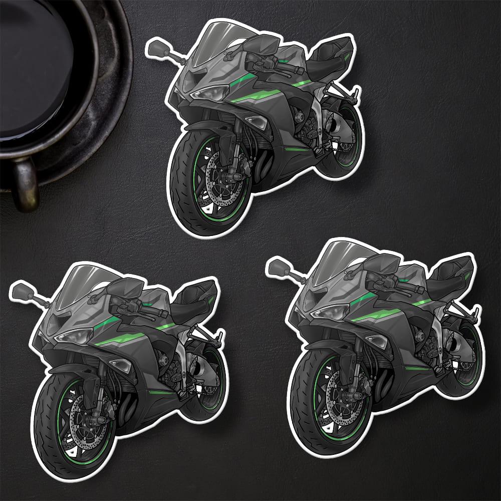 Kawasaki ZX-6R 2024 - 2025 Inspired Stickers - Set of 3 Motorcycle Decals for Riders