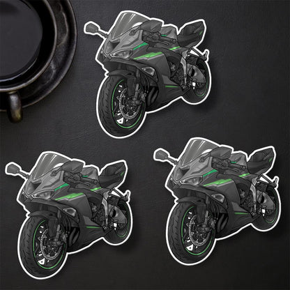 Kawasaki ZX-6R 2024 - 2025 Inspired Stickers - Set of 3 Motorcycle Decals for Riders
