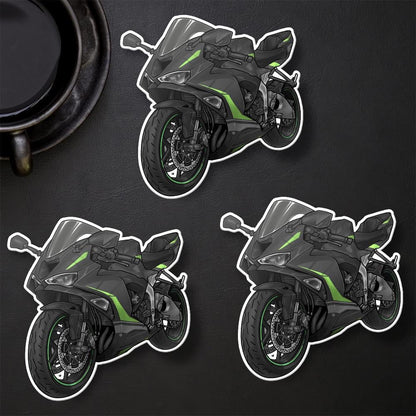 Kawasaki ZX-6R 2024 - 2025 Inspired Stickers - Set of 3 Motorcycle Decals for Riders