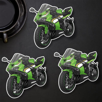 Kawasaki ZX-6R 2024 - 2025 Inspired Stickers - Set of 3 Motorcycle Decals for Riders
