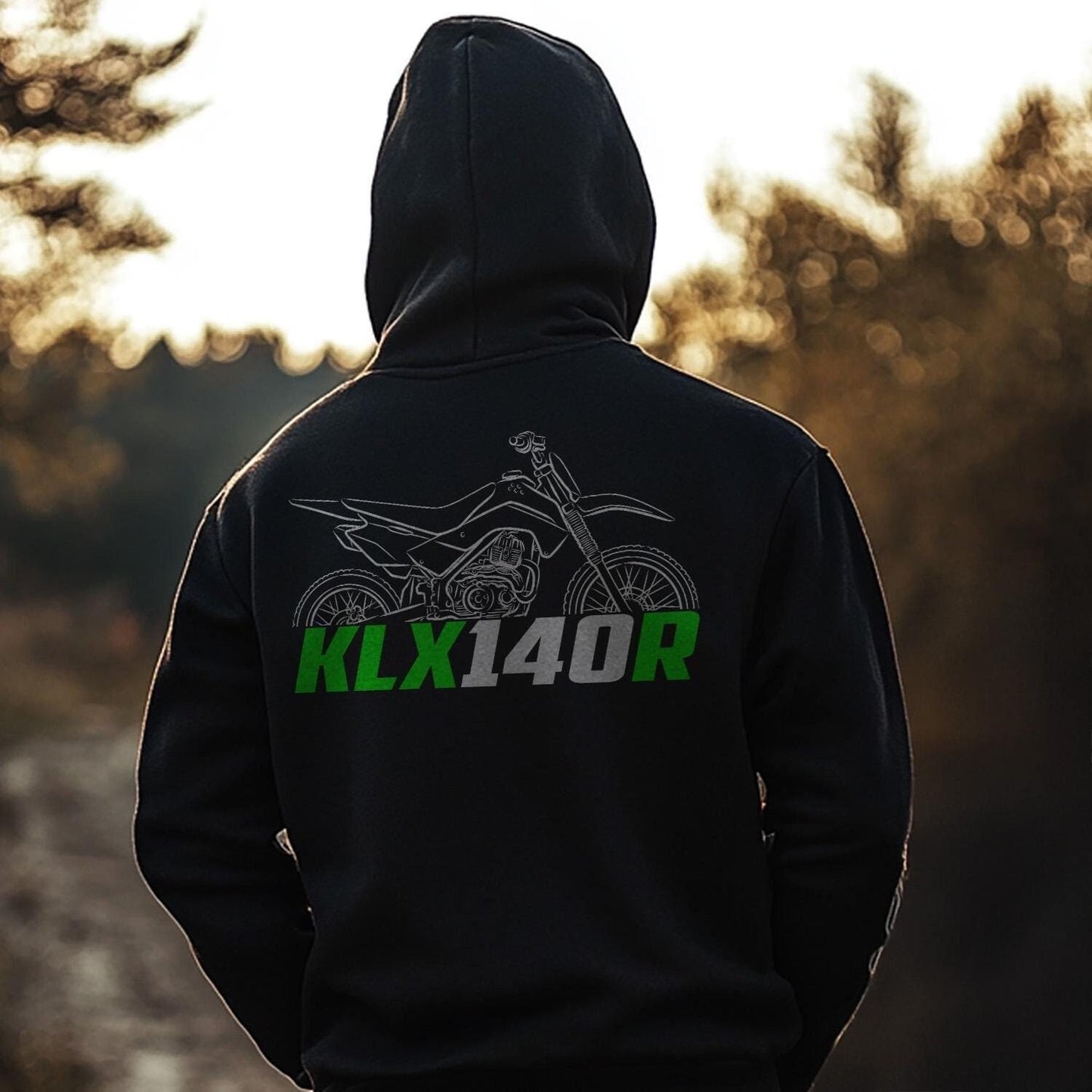 Kawasaki KLX140R Inspired Hoodie - Motorcycle Sweatshirt for Riders