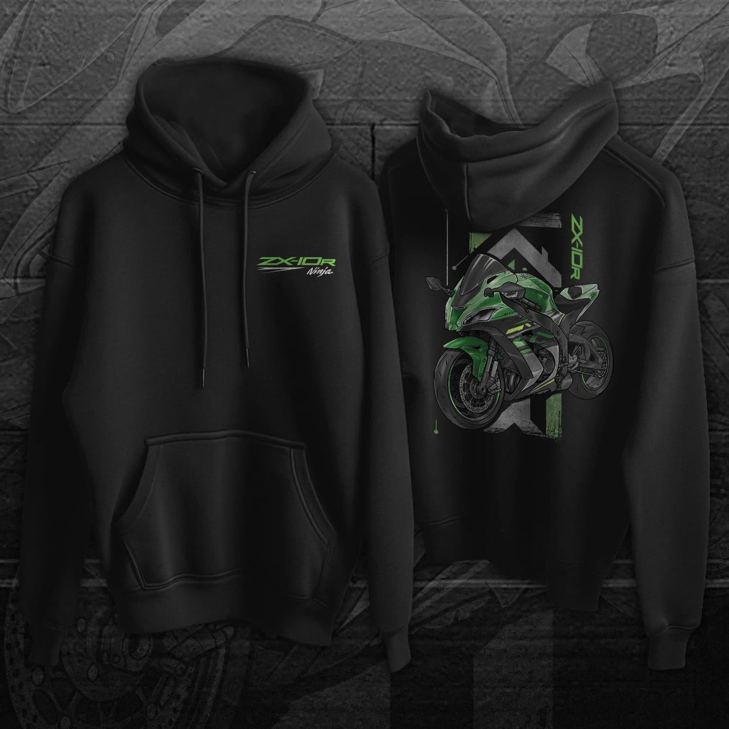 Kawasaki ZX-10R 2016 - 2018 Inspired Hoodie - Motorcycle Sweatshirt for Riders