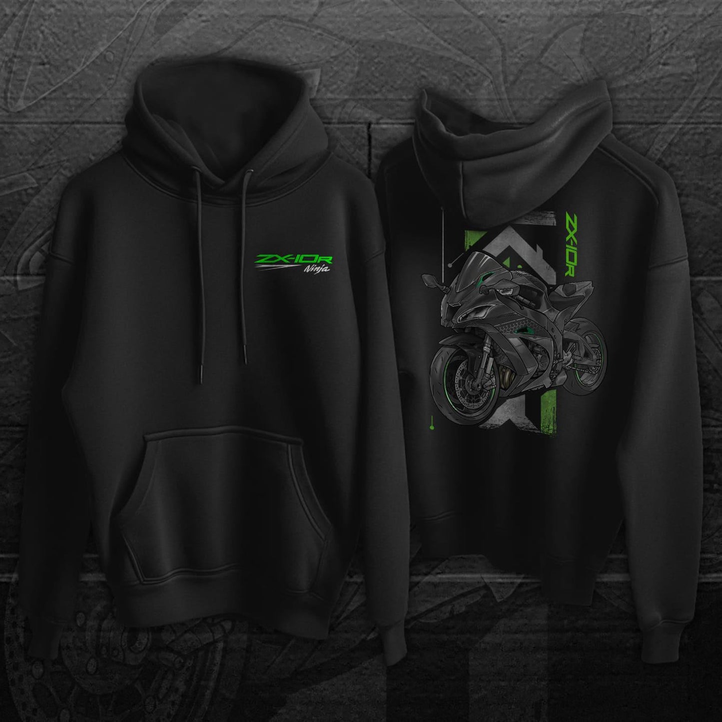 Kawasaki ZX-10R 2016 - 2018 Inspired Hoodie - Motorcycle Sweatshirt for Riders