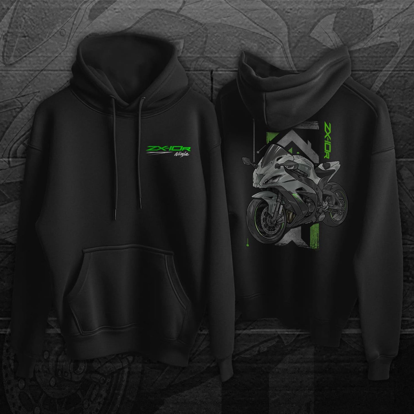 Kawasaki ZX-10R 2016 - 2018 Inspired Hoodie - Motorcycle Sweatshirt for Riders