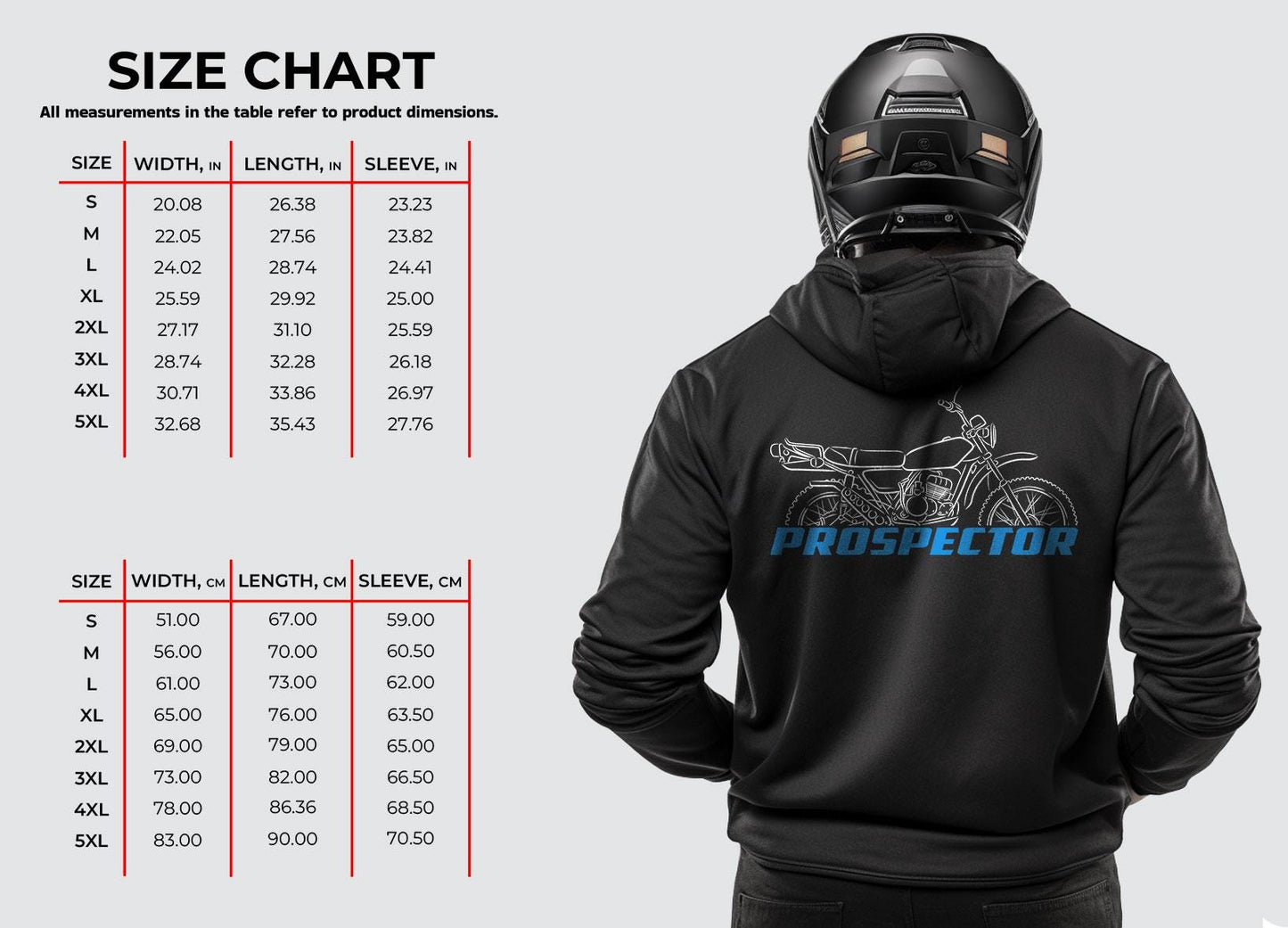 Suzuki TC125 Prospector Inspired Hoodie - Motorcycle Sweatshirt for Riders