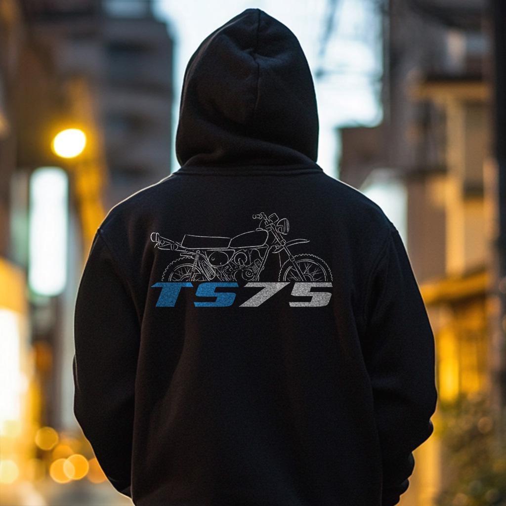 Suzuki TS75 1975 - 1977 Inspired Hoodie - Motorcycle Sweatshirt for Riders