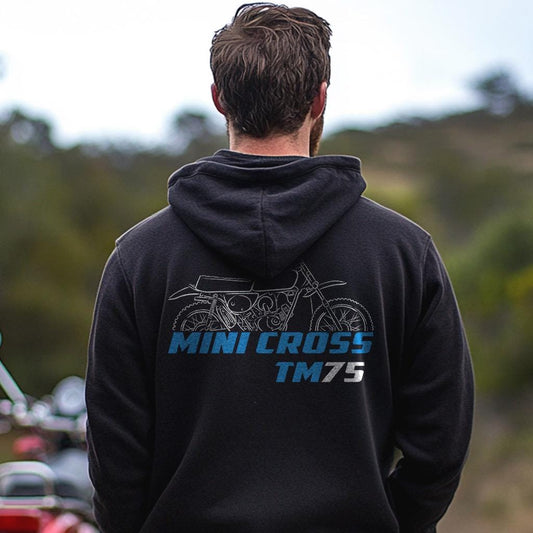 Suzuki TM75 Mini Cross 1974 - 1976 Inspired Hoodie - Motorcycle Sweatshirt for Riders