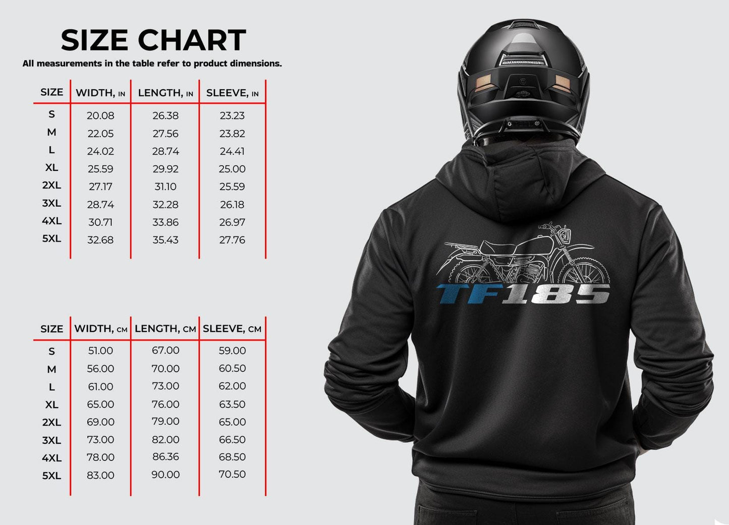 Suzuki TF185 1978 - 1993 Inspired Hoodie - Motorcycle Sweatshirt for Riders