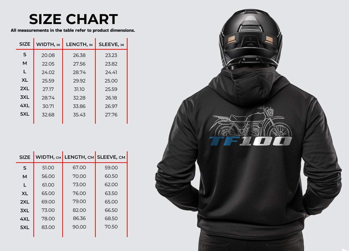 Suzuki TF100 1978 - 1981 Inspired Hoodie - Motorcycle Sweatshirt for Riders