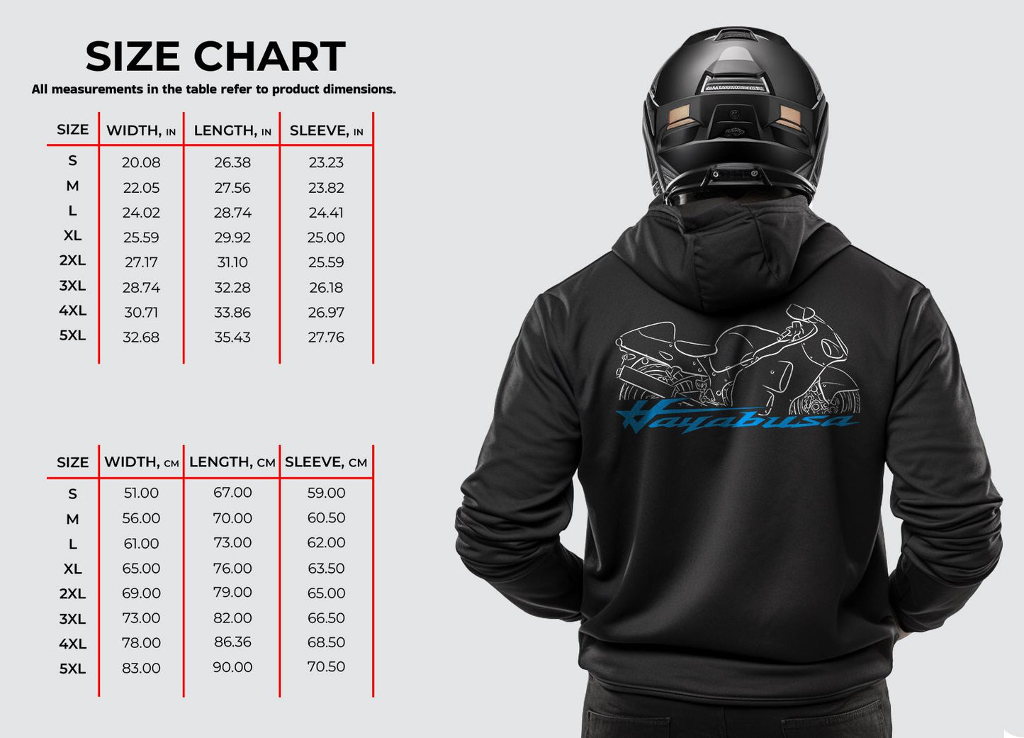 Suzuki GSX1300R Hayabusa Inspired Hoodie - Motorcycle Sweatshirt for Riders