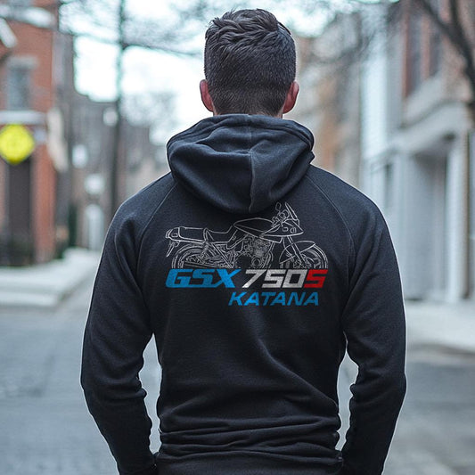 Suzuki GSX750S Katana Inspired Hoodie - Motorcycle Sweatshirt for Riders