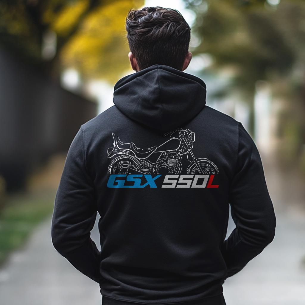 Suzuki GSX550L Inspired Hoodie - Motorcycle Sweatshirt for Riders
