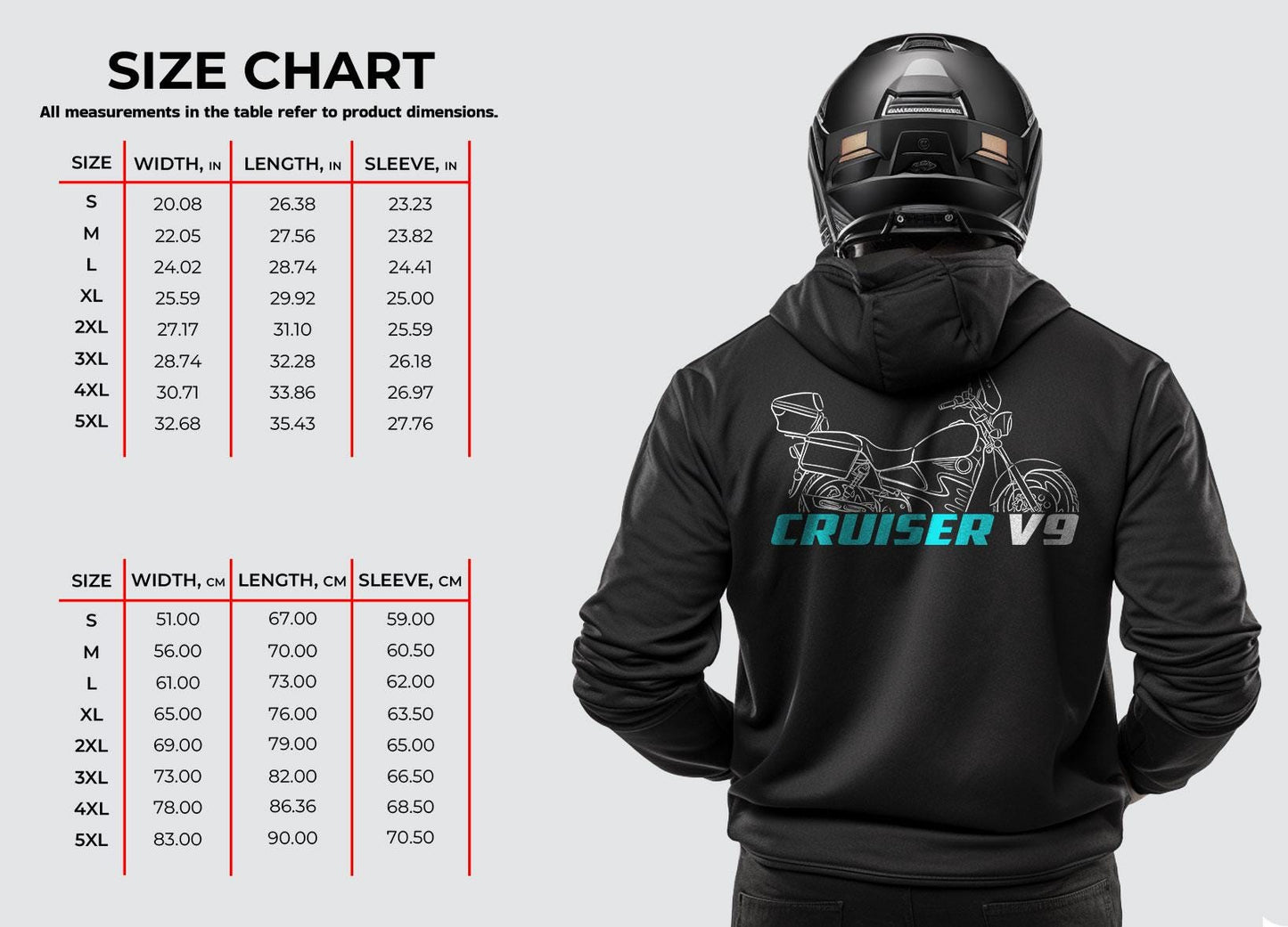 CFMoto V9 ( CF250T-SA ) Inspired Hoodie - Motorcycle Sweatshirt for Riders