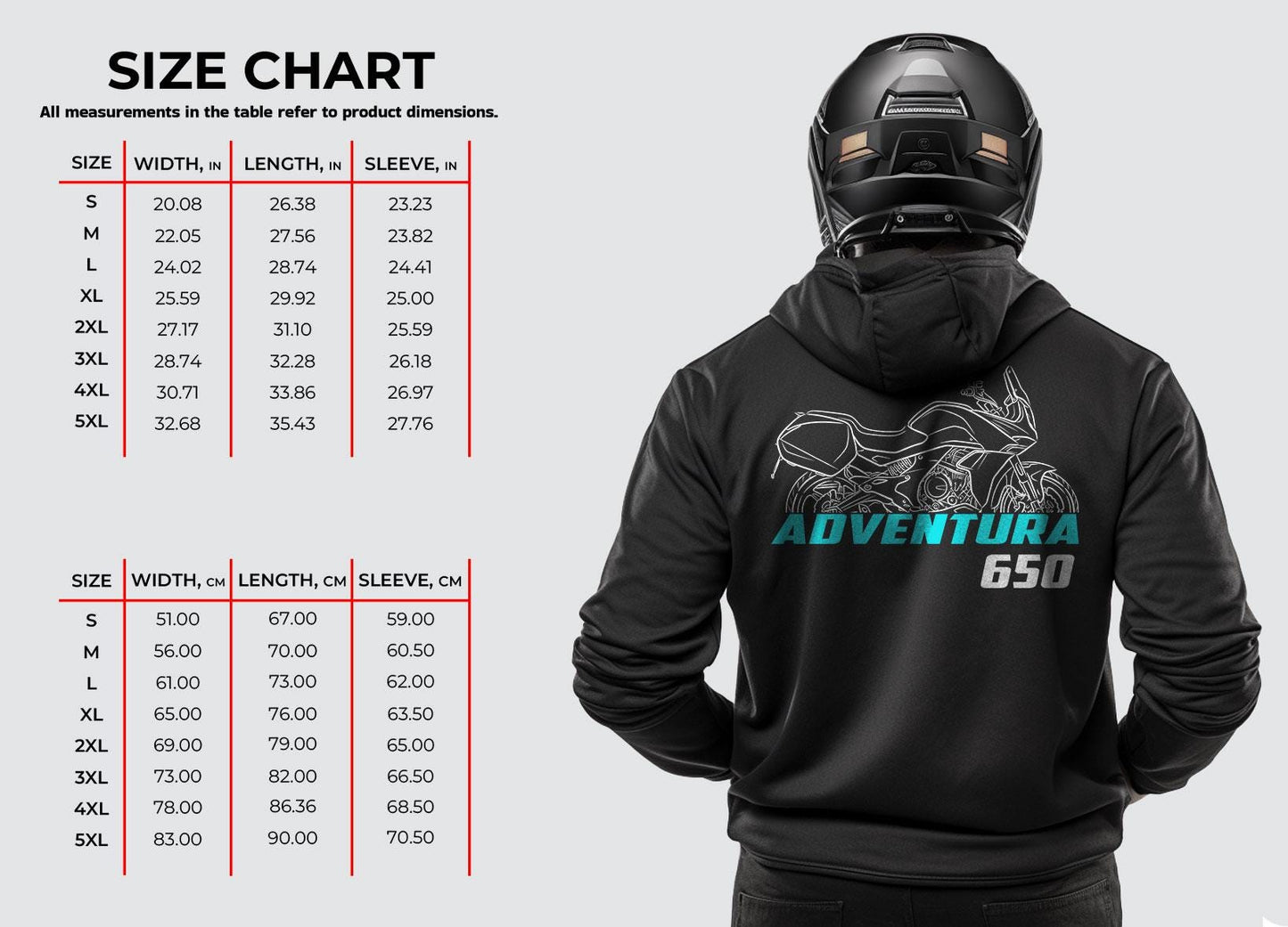 CFMoto 650 Adventura 2017 - 2024 Inspired Hoodie - Motorcycle Sweatshirt for Riders