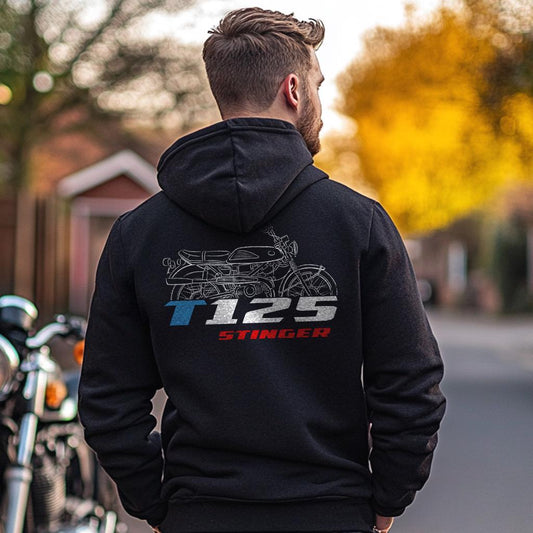 Suzuki T 125 Stinger & Wolf Inspired Hoodie - Motorcycle Sweatshirt for Riders