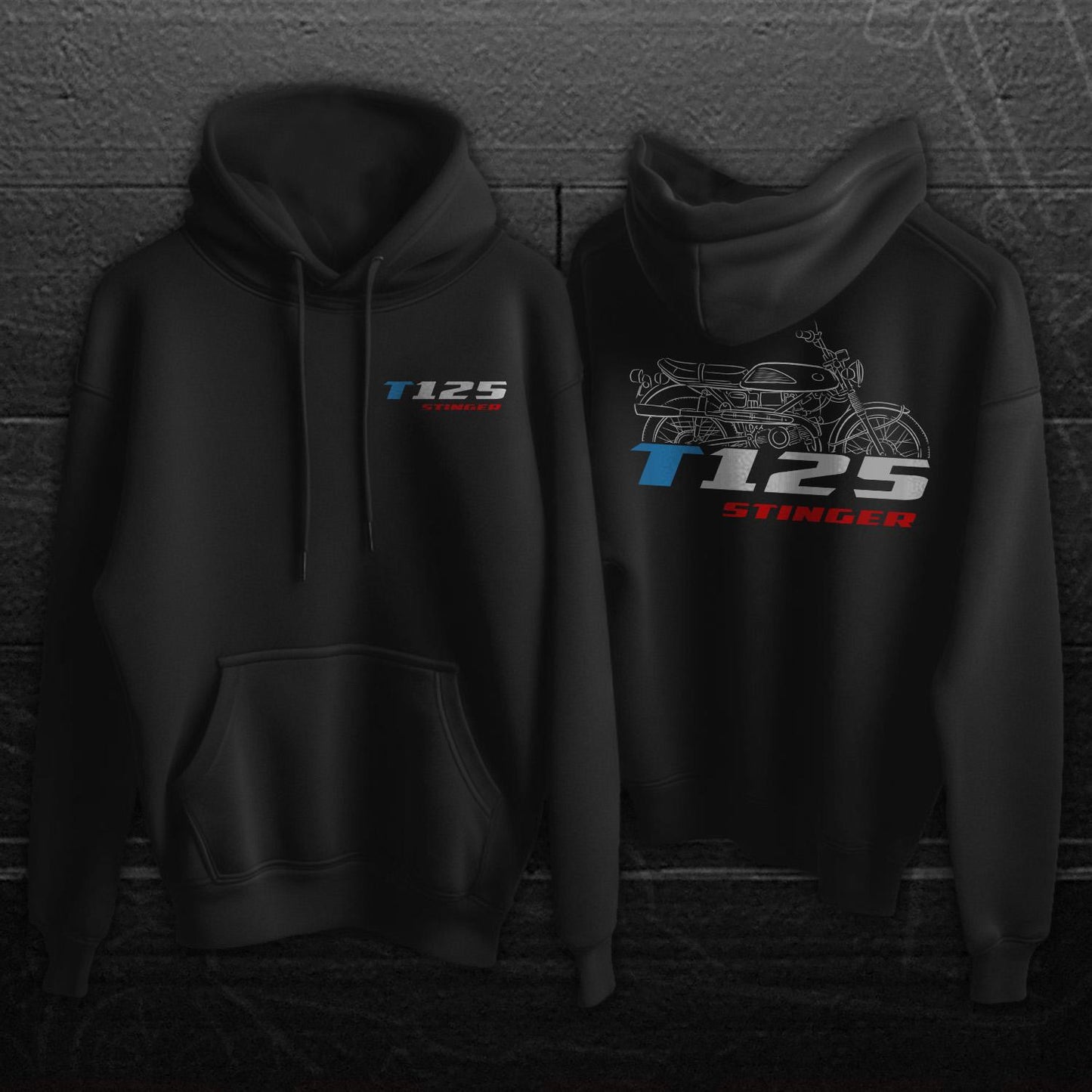 Suzuki T 125 Stinger & Wolf Inspired Hoodie - Motorcycle Sweatshirt for Riders