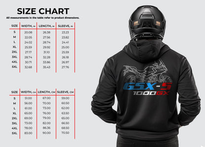 Suzuki GSX-S1000 GX & GX+ Plus Inspired Hoodie - Motorcycle Sweatshirt for Riders