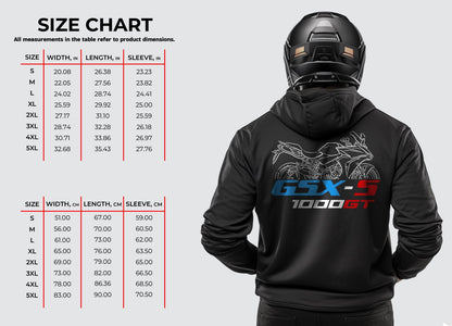 Suzuki GSX-S 1000 GT & GT+ Plus Inspired Hoodie - Motorcycle Sweatshirt for Riders