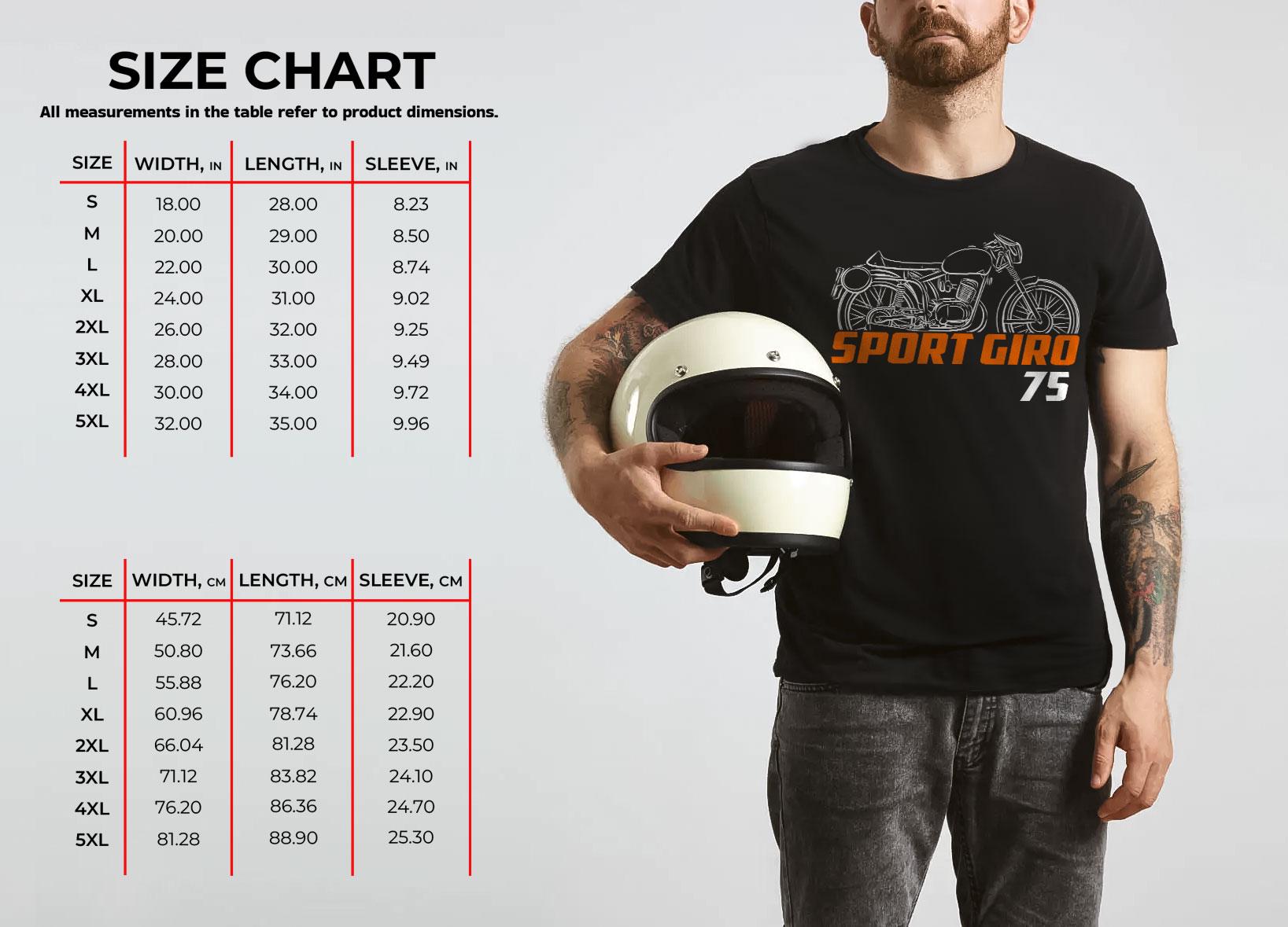Laverda 75 Sport Giro 1953 - 1956 Inspired T-Shirt - Motorcycle Tee Shirt for Riders