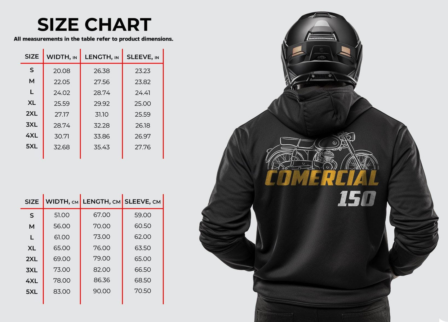 OSSA 150 Comercial 1958 - 1963 Inspired Hoodie - Motorcycle Sweatshirt for Riders