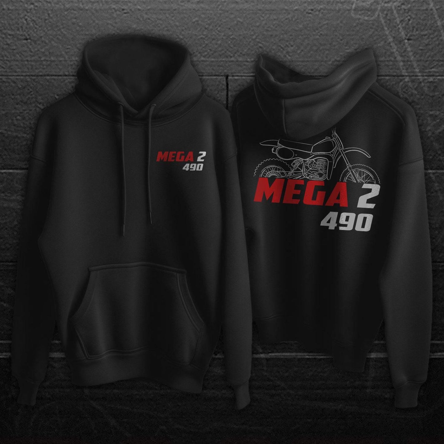 Maico 490 Mega 2 1981 Inspired Hoodie - Motorcycle Sweatshirt for Riders