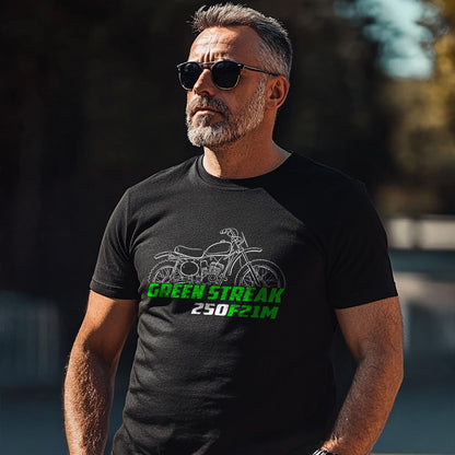 Kawasaki 250 F21M Green Streak 1968 - 1970 Inspired T-Shirt - Motorcycle Tee Shirt for Riders