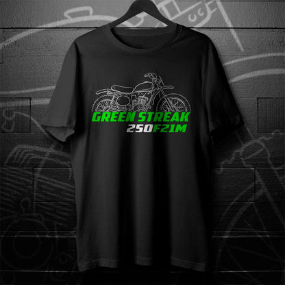 Kawasaki 250 F21M Green Streak 1968 - 1970 Inspired T-Shirt - Motorcycle Tee Shirt for Riders