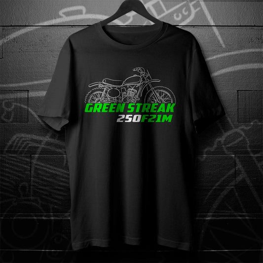 Kawasaki 250 F21M Green Streak 1968 - 1970 Inspired T-Shirt - Motorcycle Tee Shirt for Riders