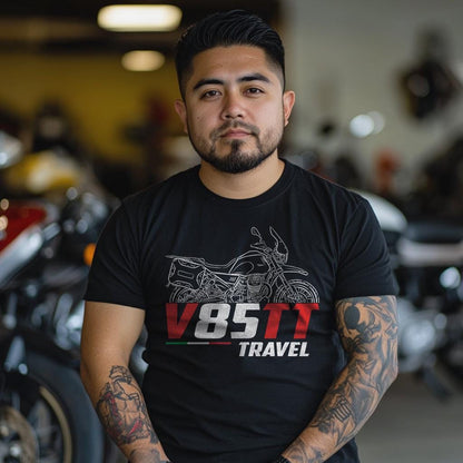 Moto Guzzi V85 TT Travel Inspired T-Shirt - Motorcycle Tee Shirt for Riders
