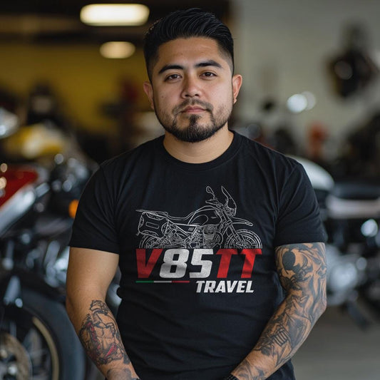 Moto Guzzi V85 TT Travel Inspired T-Shirt - Motorcycle Tee Shirt for Riders