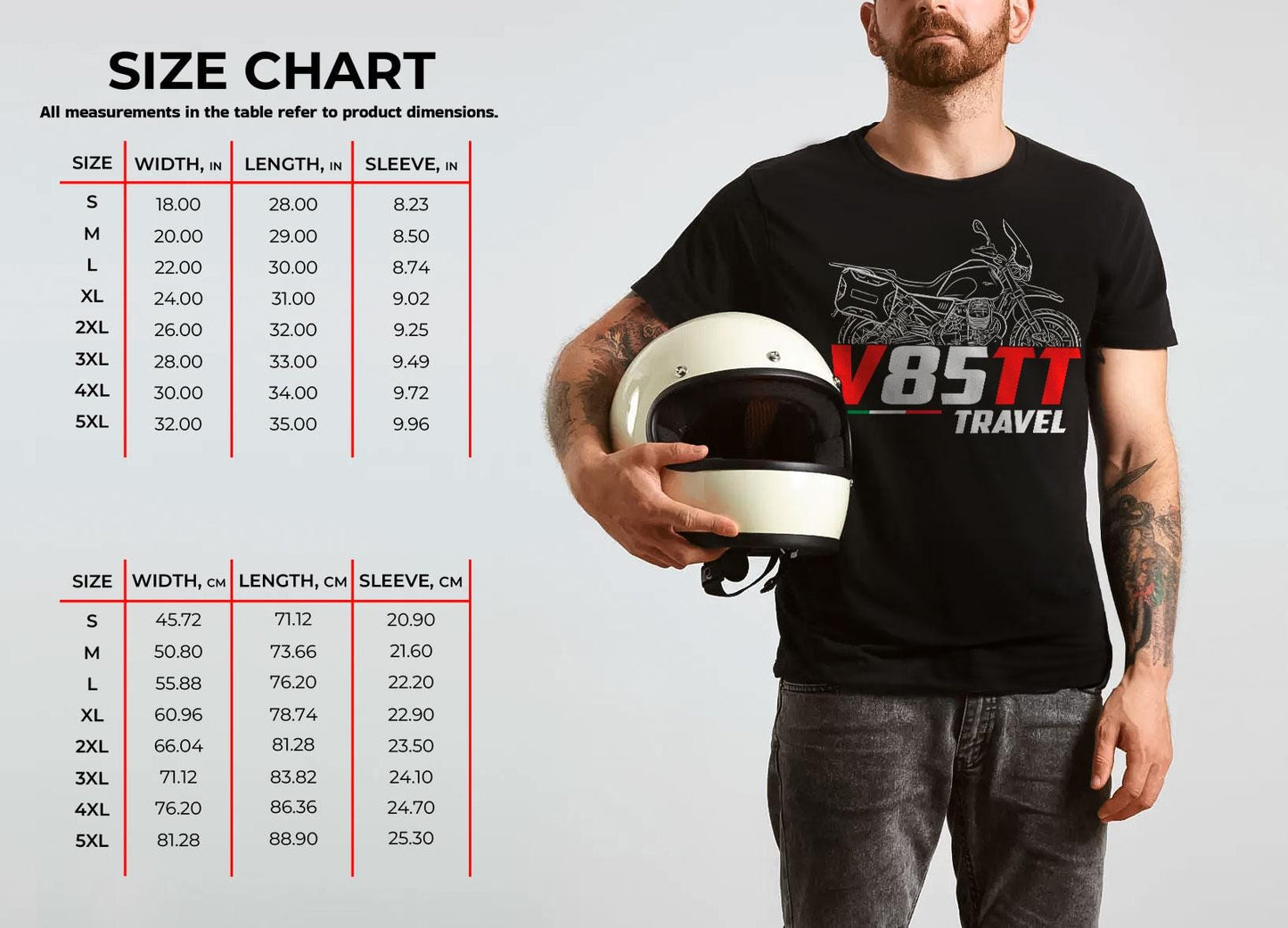 Moto Guzzi V85 TT Travel Inspired T-Shirt - Motorcycle Tee Shirt for Riders