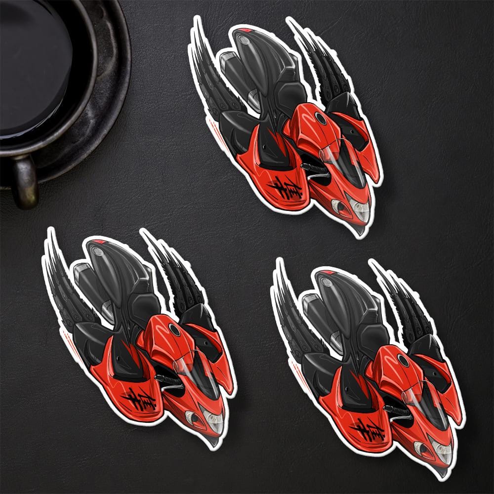 Suzuki Hayabusa 2008-09 Inspired Stickers - Set of 3 Biker Motorcycle Decals