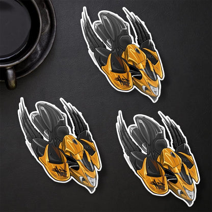 Suzuki Hayabusa 2008-09 Inspired Stickers - Set of 3 Biker Motorcycle Decals