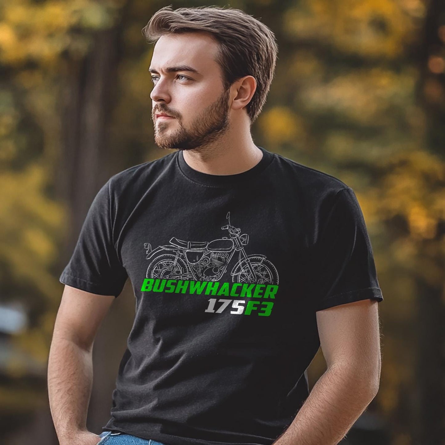 Kawasaki 175 F3 Bushwhacker 1968 - 1970 Inspired T-Shirt - Motorcycle Tee Shirt for Riders