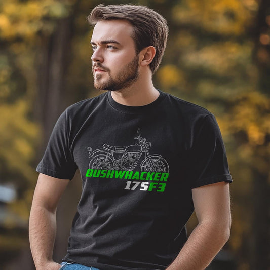 Kawasaki 175 F3 Bushwhacker 1968 - 1970 Inspired T-Shirt - Motorcycle Tee Shirt for Riders