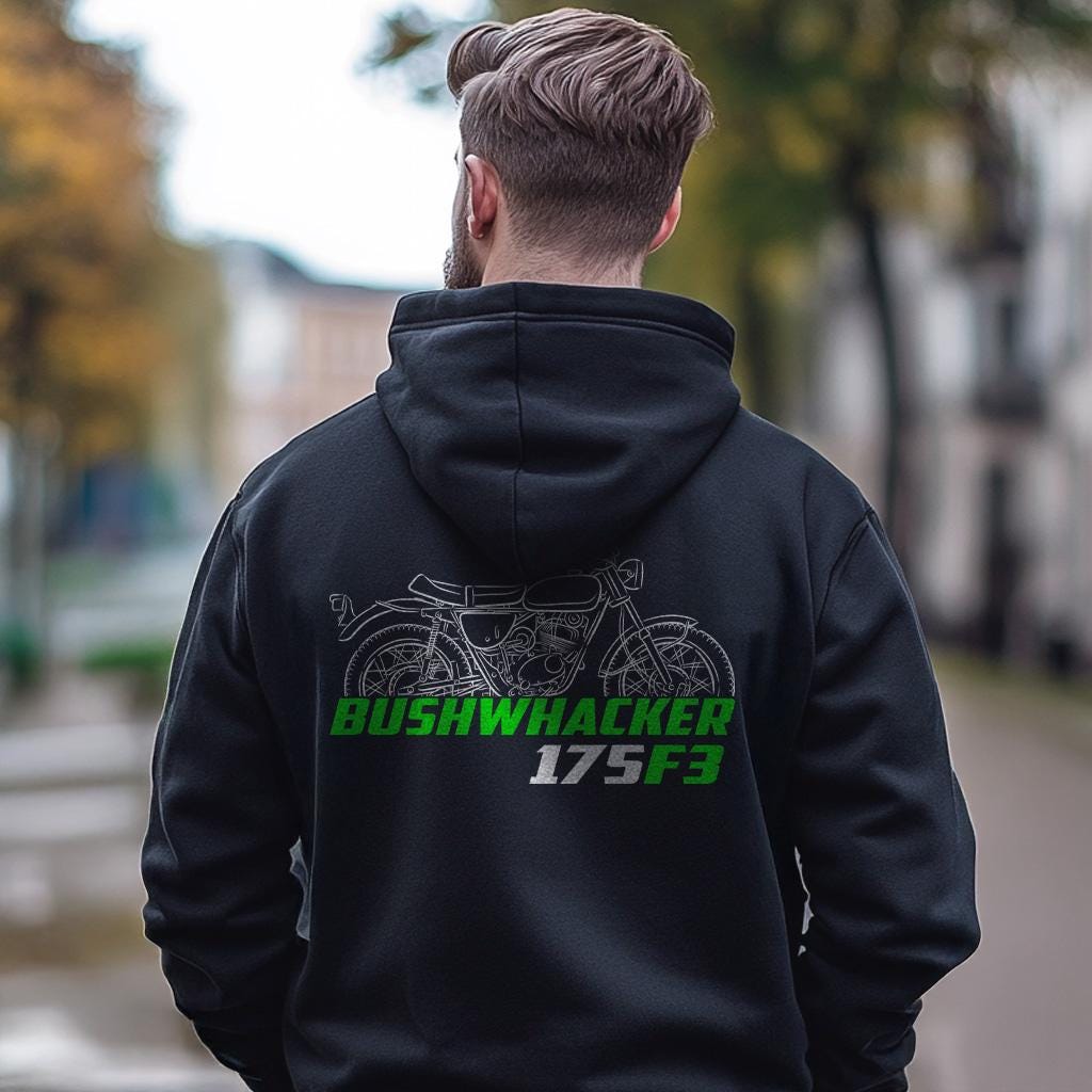 Kawasaki 175 F3 Bushwhacker 1968 - 1970 Inspired Hoodie - Motorcycle Sweatshirt for Riders