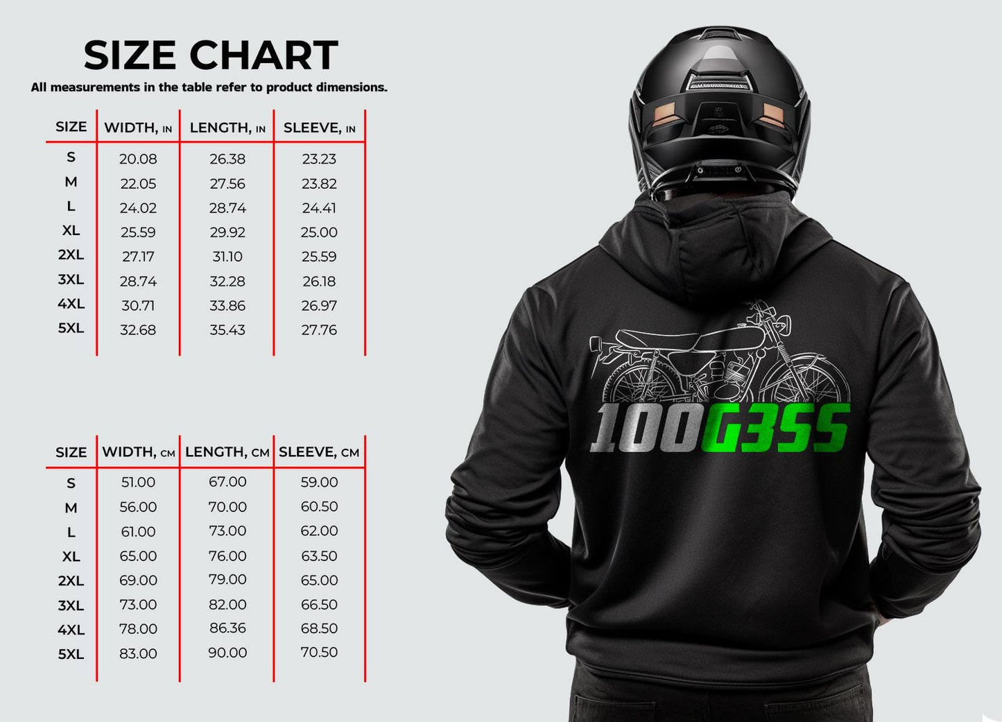 Kawasaki 100 G3SS 1975 Inspired Hoodie - Motorcycle Sweatshirt for Riders