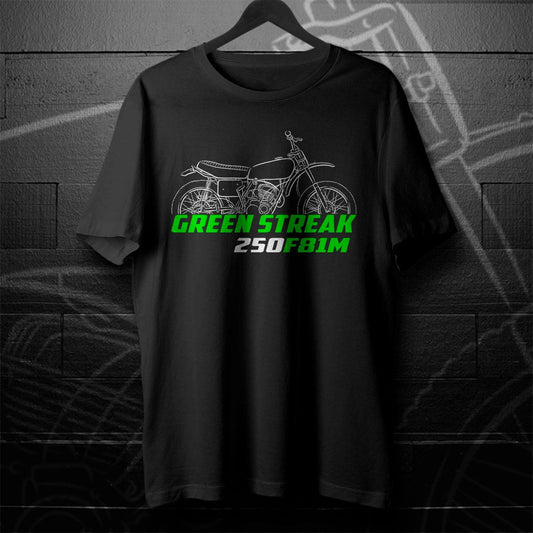 Kawasaki 250 F81M Green Streak 1971 Inspired T-Shirt - Motorcycle Tee Shirt for Riders